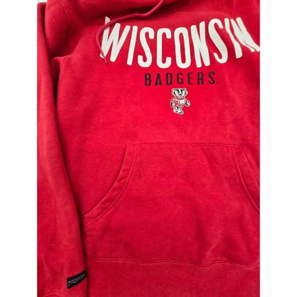 Vintage Wisconsin Badgers Red Hoodie Sweatshirt M By Jansport NCAA - Picture 4 of 7
